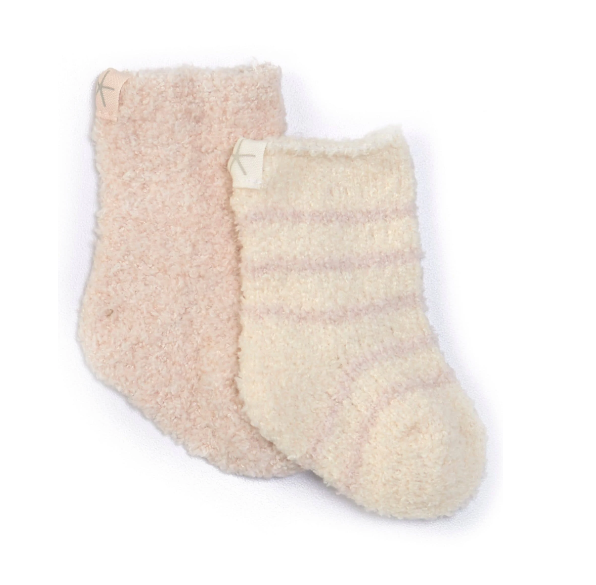 Barefoot Dreams CozyChic 2 Pair Infant Sock Set Pink
