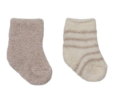 Barefoot Dreams CozyChic 2 Pair Infant Sock Set Stone