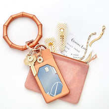 Load image into Gallery viewer, Big O SIlicone Key Ring- Rose Gold Bamboo
