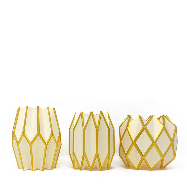 Vase Wraps Gold Pearl with Gold Foil Set of 3