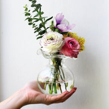 Load image into Gallery viewer, Hibiscus Glass Clear Bud Vase
