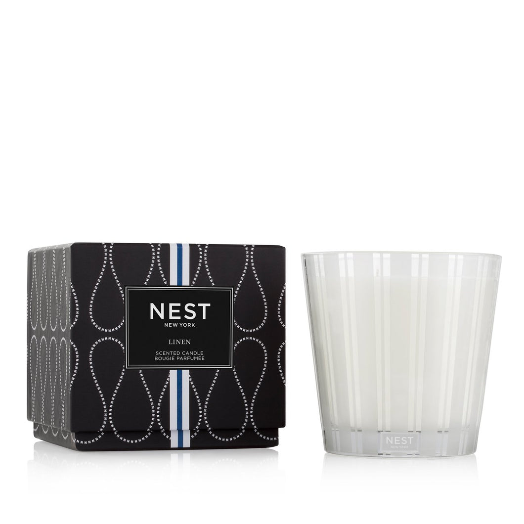 NEST Linen 3-Wick Candle