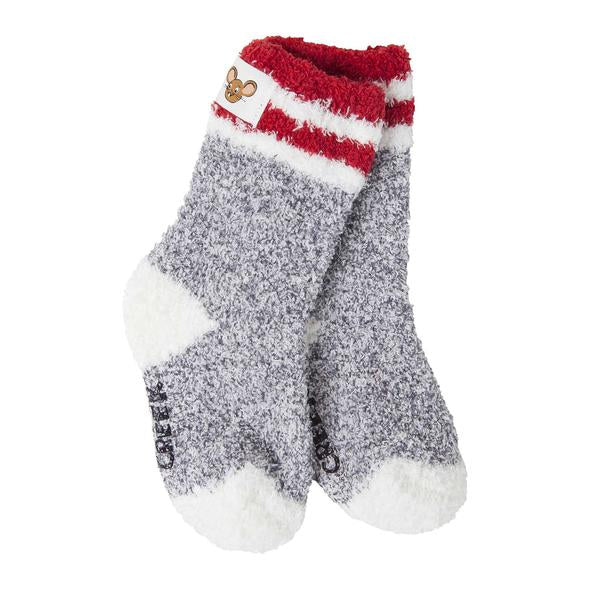 Snug Cozy Crew w/Grippers Children's Socks Charcoal Rugby