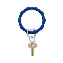 Load image into Gallery viewer, Silicone Big O® Key Ring Midnight Navy Bamboo
