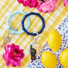 Load image into Gallery viewer, Silicone Big O® Key Ring Midnight Navy Bamboo
