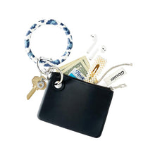 Load image into Gallery viewer, Silicone Big O® Key Ring Navy Leopard
