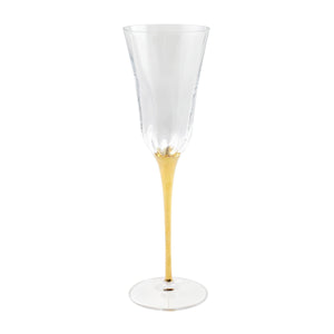 Optical Gold Stem Champagne Glass