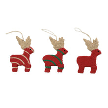 Load image into Gallery viewer, Ornaments Assorted Reindeer Ornaments - Set of 3
