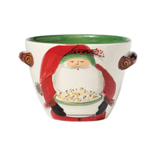 Load image into Gallery viewer, Vietri Old St. Nick Handled Deep Serving Bowl w/ Popcorn
