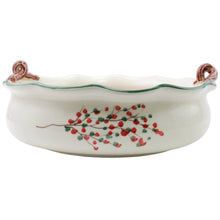 Load image into Gallery viewer, Vietri Old St. Nick Handled Scallop Large Bowl w/ Fireplace
