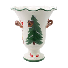 Load image into Gallery viewer, Vietri Old St. Nick Large Footed Cachepot w/ Campfire
