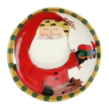 Load image into Gallery viewer, Vietri Old St. Nick Round Shallow Bowl w/ Train
