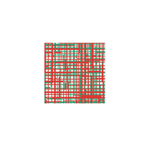 Papersoft Napkins Green & Red Plaid Cocktail Napkins (Pack of 20)