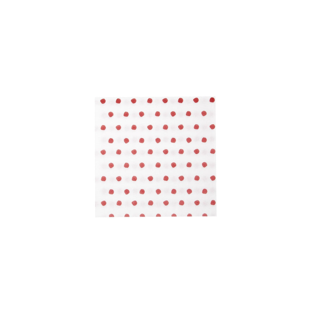 Papersoft Napkins Dot Red Cocktail Napkins (Pack of 20)