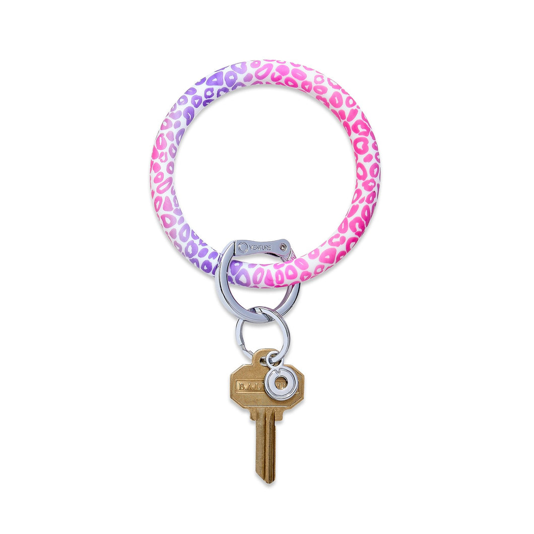 Big O SIlicone Key Ring - Pink Cheetah