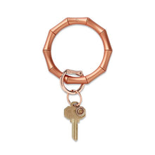 Load image into Gallery viewer, Big O SIlicone Key Ring- Rose Gold Bamboo
