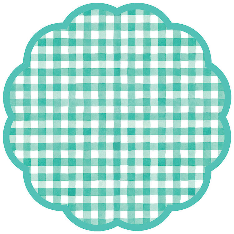 GINGHAM SCALLOPED PAPER PLACEMATS