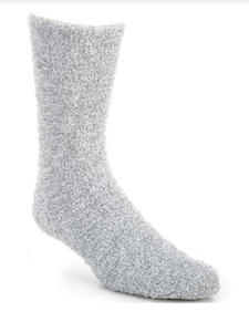 Barefoot Dreams CozyChic Heathered Women's Socks Blue Water/White