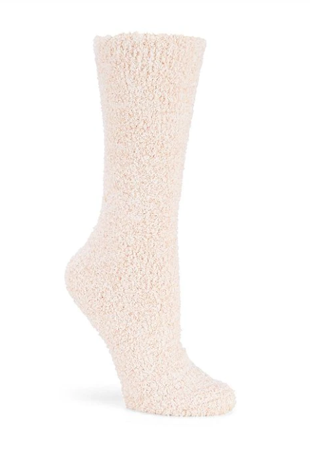 Barefoot Dreams CozyChic Heathered Women's Socks Dusty-Rose/White