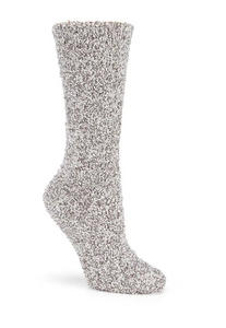 Barefoot Dreams CozyChic Heathered Women's Socks Graphite/White