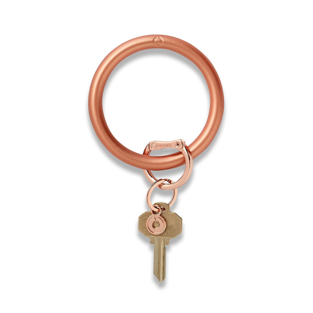 Big O SIlicone Key Ring -  Metallic Rose Gold