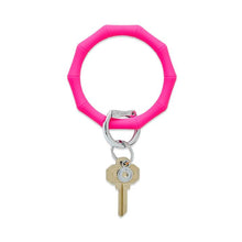 Load image into Gallery viewer, Silicone Big O® Key Ring Tickled Pink Bamboo
