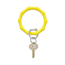 Load image into Gallery viewer, Silicone Big O® Key Ring Yes Yellow Bamboo
