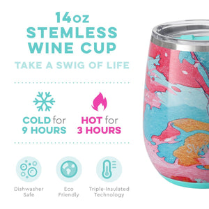 Swig Cotton Candy 14oz Stemless Wine Cup