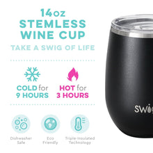 Load image into Gallery viewer, Swig Black Matte 14oz Stemless Wine Cup
