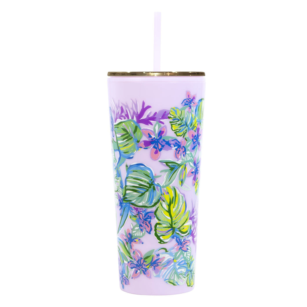Lilly pulitzer Mermaid in the Shade Tumbler with Straw