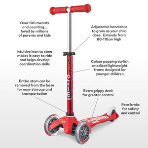 micro Scooter Mini Deluxe Red