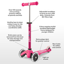 Load image into Gallery viewer, micro Scooter Mini Deluxe LED Pink
