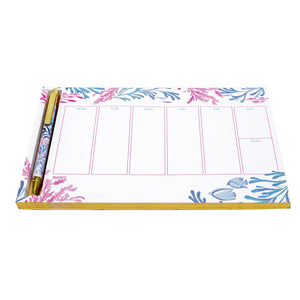 Lilly Pulitzer Weekly List Pad With Pen Kaleidoscope Coral