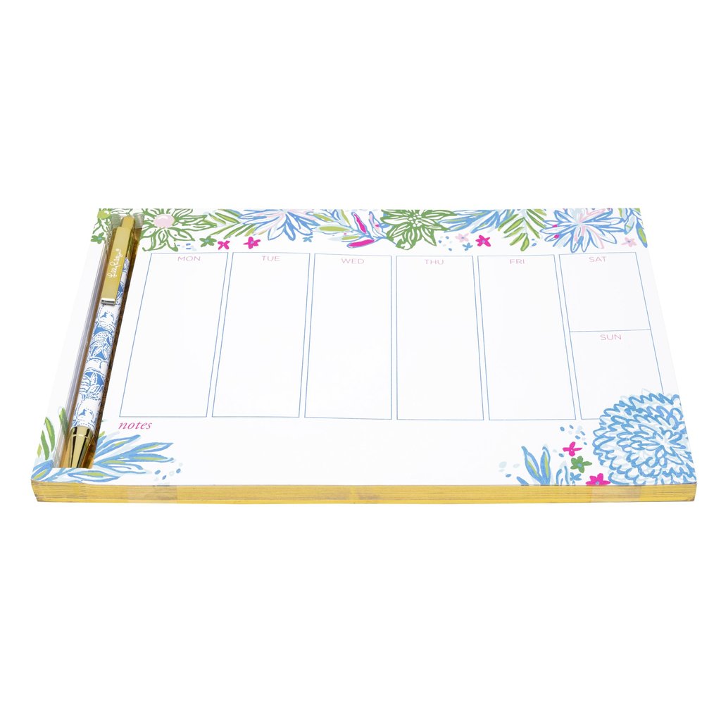 Lilly Pulitzer Weekly List Pad with Pen Cheek to Cheek